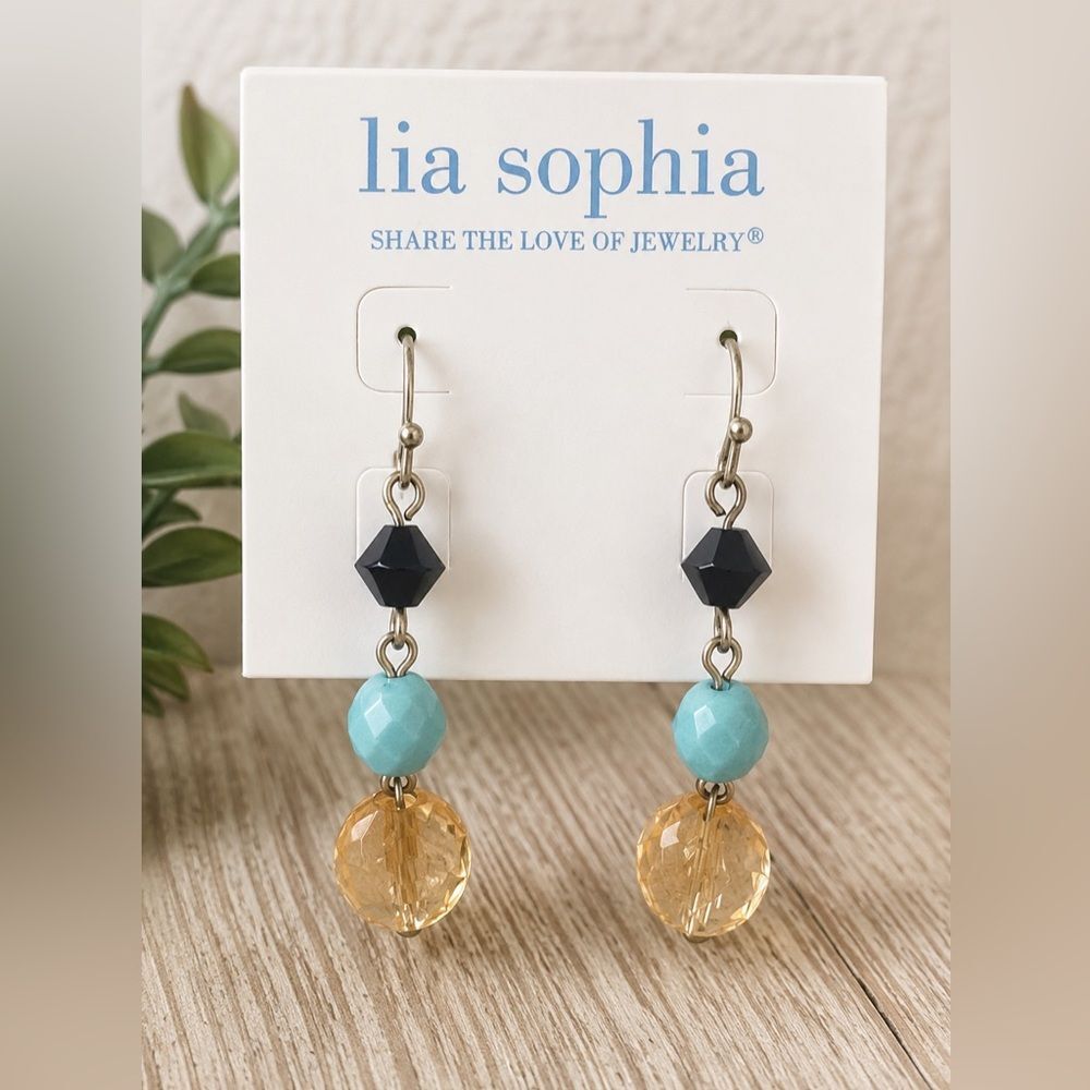 *Lia Sophia* CAYMAN Dangle Earrings Beads NEW